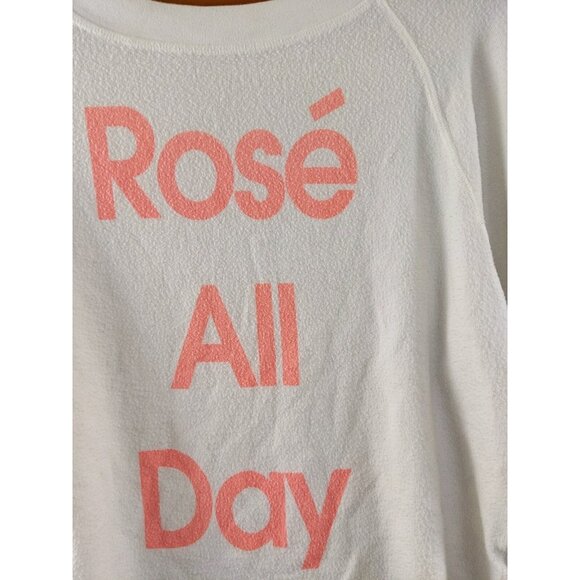 WILDFOX Women's ROSE ALL DAY Spell Out Cropped Pullover Jumper Size XS - Picture 5 of 10